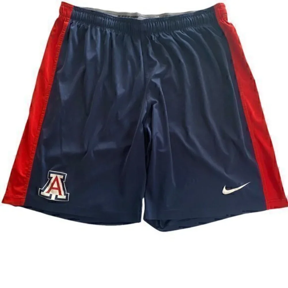 Nike Arizona Wild Cats Basketball Mens Shorts Blue Red Dri-Fit Logo Size XL?
